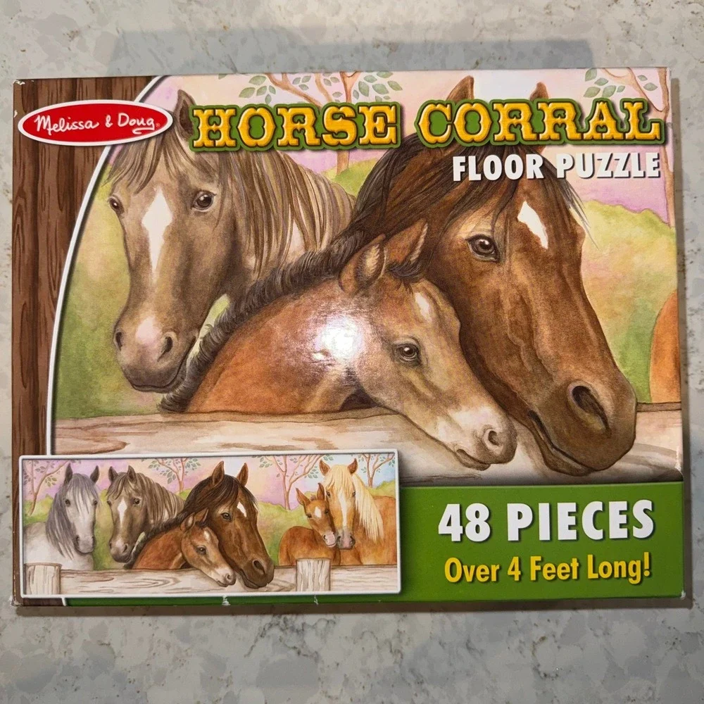 Melissa & Doug Horse Corral Floor Puzzle 48 Pieces Over 4 Feet Long Ages 4+ 4424